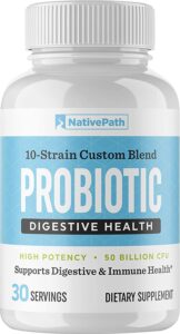 NativePath Daily Probiotic 10-Strain Custom Blend Digestive