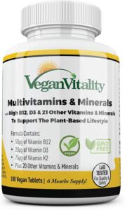 Vegan Multivitamins & Minerals with High Strength Vitamin